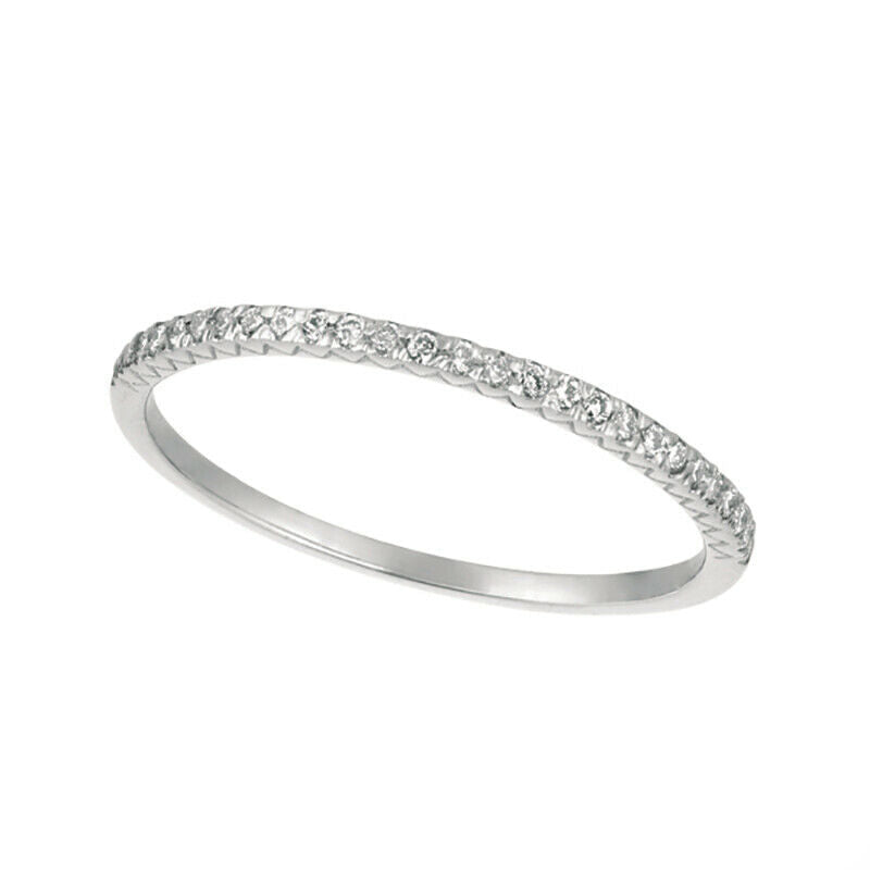 0.15 Carat Natural Diamond Ring Band in 14K White Gold