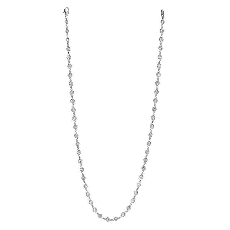 9.60 Carat Diamond by the Yard Necklace G SI 14K White Gold 18 inches