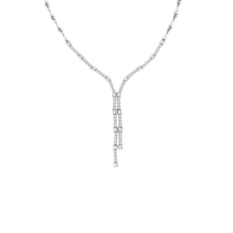 2.11 Carat Natural Diamond Designer's Necklace 14K White Gold 16 inches