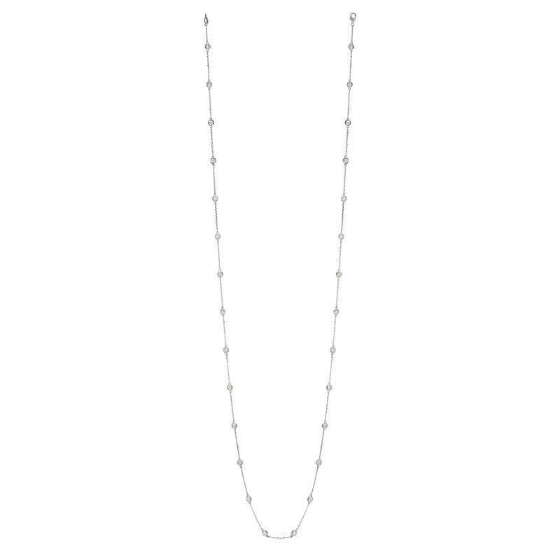 6.00 Carat Diamond by the Yard Necklace G SI 14K White Gold 28 stones 36 inches