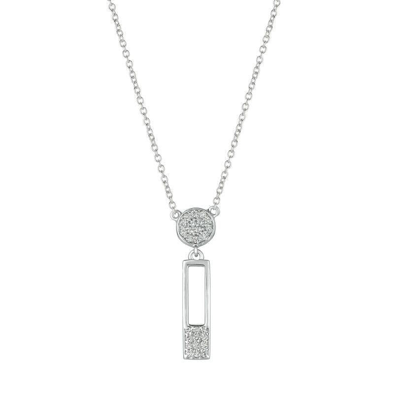 0.25 Carat Natural Diamond Safety Pin Necklace 14K White Gold G SI 18 inches chain