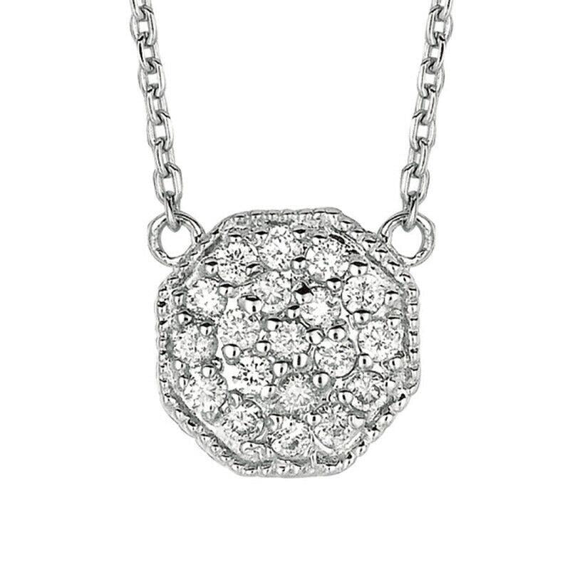 0.27 Carat Natural Diamond Necklace 14K White Gold