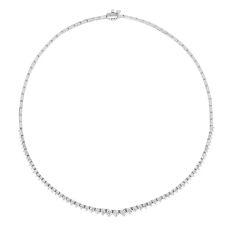 Morris & David 5.00 Carat Natural Diamond Necklace 14K White Gold 16''