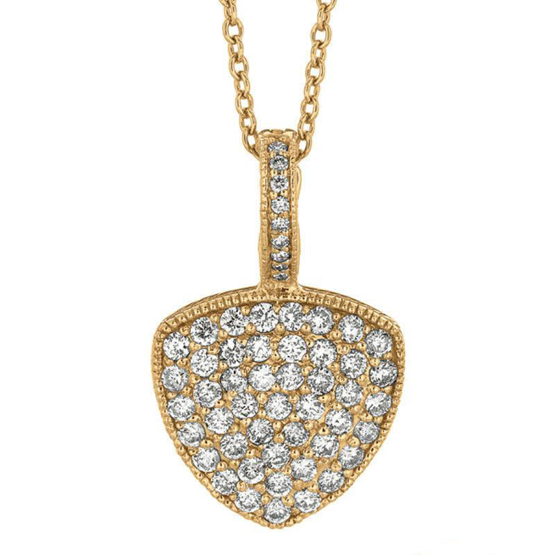 1.52 Carat Natural Diamond Necklace 14K Yellow Gold G SI 18'' chain
