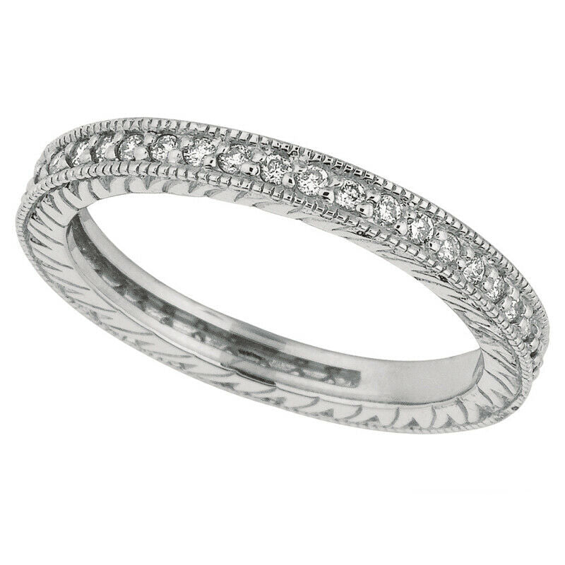 0.50 Carat Natural Diamond Eternity Ring Band G-H SI set in 14K White Gold