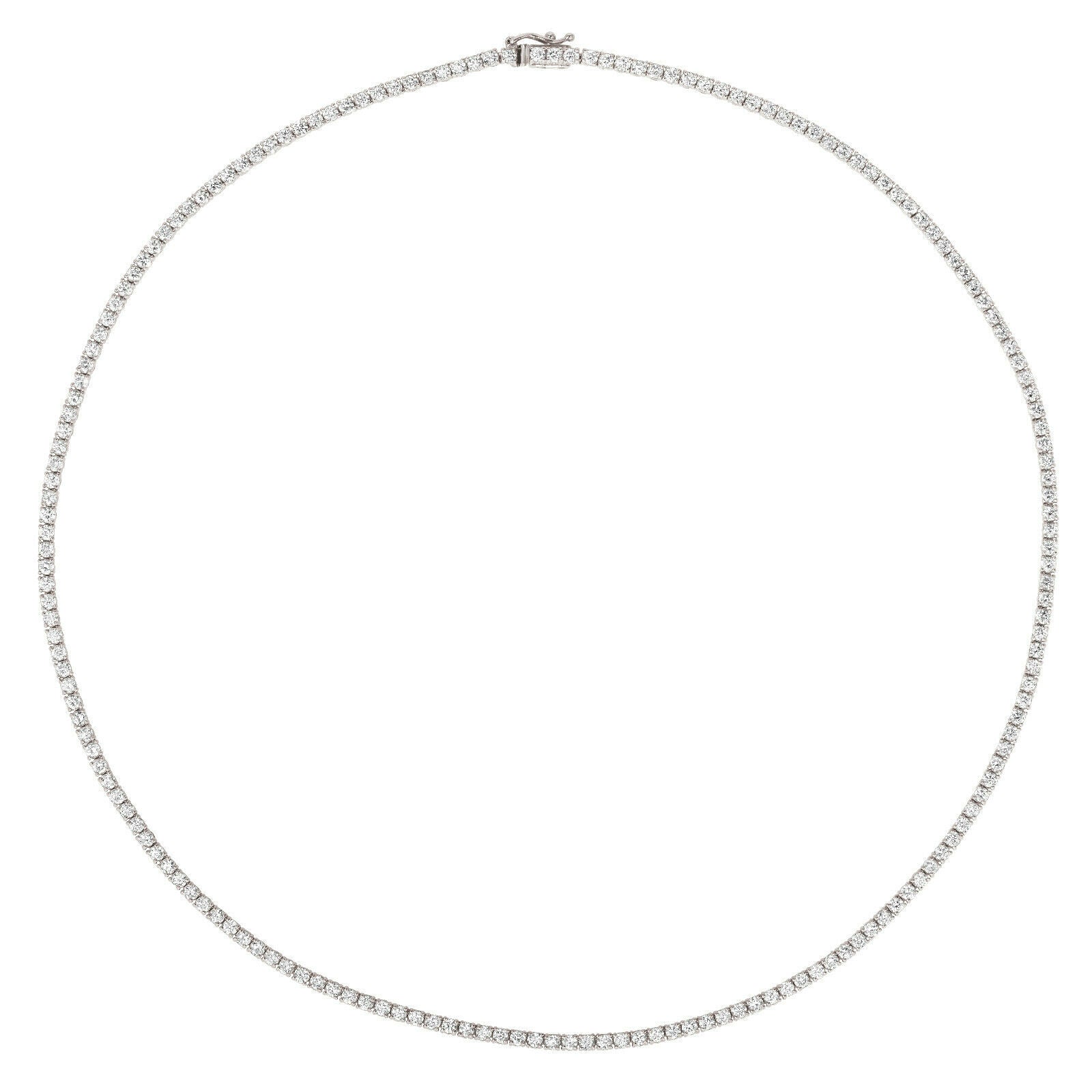 8.00 Carat Natural Diamond Tennis Necklace G SI 14K White Gold 16 inches