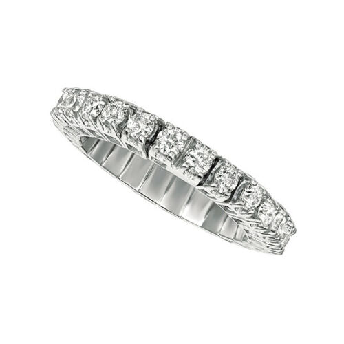 1.00 Carat Natural Diamond Stretchable Eternity Band Ring G SI 14K White Gold