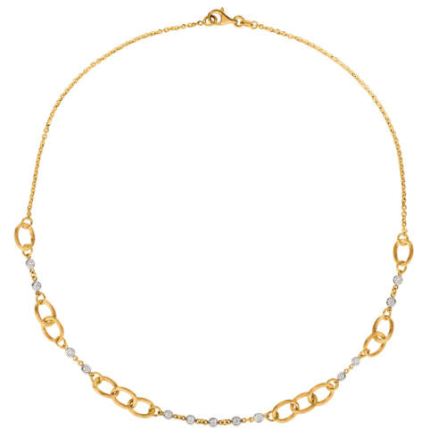 0.78 Carat Diamond Chain Style Necklace G SI 14K Yellow Gold 16''